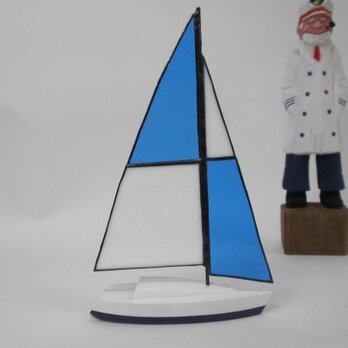 帆船模型 ヨット ステンドグラスセイル　Cの画像