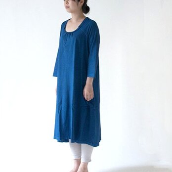 KJ-011　蛙印 藍染め "kakukaku" one-piece