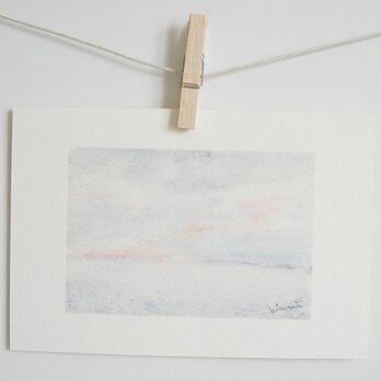 うすピンク色に染まった空と海 / postcard 2枚組の画像