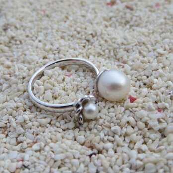 Pearl Flower Ring パールとプルメリアのフォークリングの画像