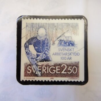 スウエーデン　切手ブローチ1333の画像