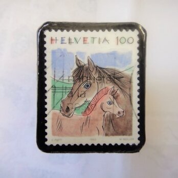 スイス　切手ブローチ1336の画像