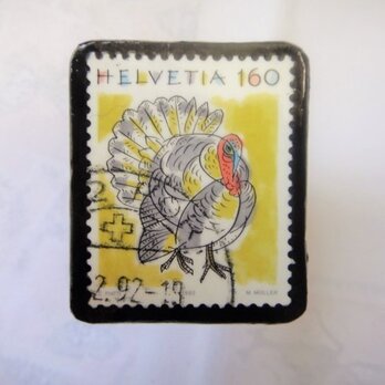 スイス　切手ブローチ1338の画像