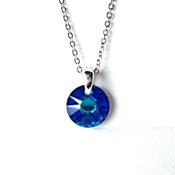 【稀少　スワロフスキー   バミューダブルー　sun necklace】１２ｍｍ　バミューダーブルーの画像