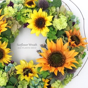 Sunflower Wreath ２　35～37cmの画像