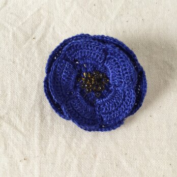 flower brooch C - ブルー➂