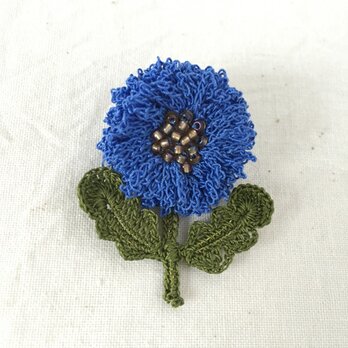 flower brooch B - コバルトブルーの画像