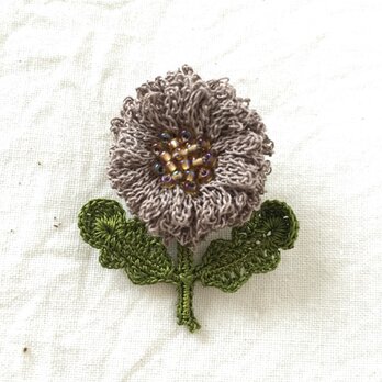 flower brooch B - チャコールグレーの画像