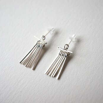 Short line fringe pierce sv925 シルバー フリンジ 2way ピアス
