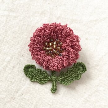 flower brooch B - モーヴピンクの画像
