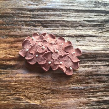 革花のスリーピン(花芯つき)  タマゴサイズ  ｻｰﾓﾝﾋﾟﾝｸaの画像