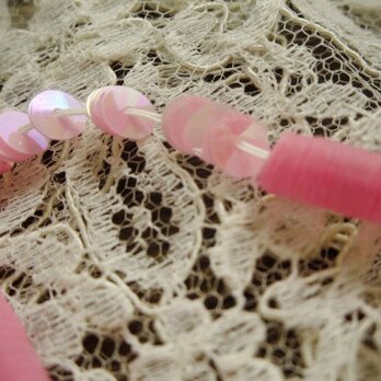 **♥Vintage Belgium Celluloid Sequins Powder Pink♥**の画像