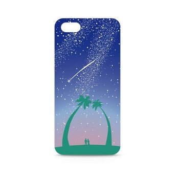 星空とヤシの木のイラスト・スマホケース（ハードケース型）iPhone&Android対応「星降る夜に願いはひとつ」の画像