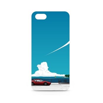 湘南イラスト・スマホケース（ハードケース型）iPhone&Android対応　湘南の海岸線を走るフェラーリのイラスト♪の画像