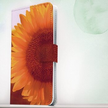 全機種対応 手帳型 スマホケース iPhoneXs iPhone9 iPhoneXs Max花柄 向日葵 サンフラワーの画像