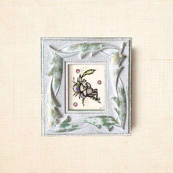 ミニ額縁 原画【 太陽のもと、きみに焦がれる 】