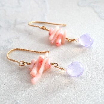 STONE Lavender quartz  piarce/earringsの画像