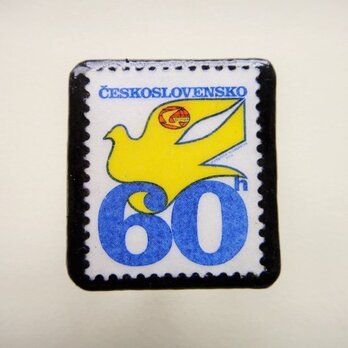 チェコスロバキア　切手ブローチ1339の画像