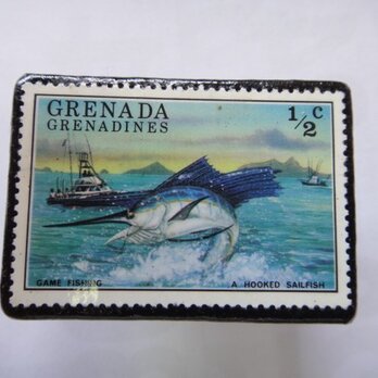グレナダ　切手ブローチ1345の画像