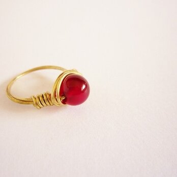 チェリーカルセドニー　Wire　Ring　2