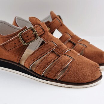 #Tokuyama Shoes:『plie mesh-shoes』camel suede leather