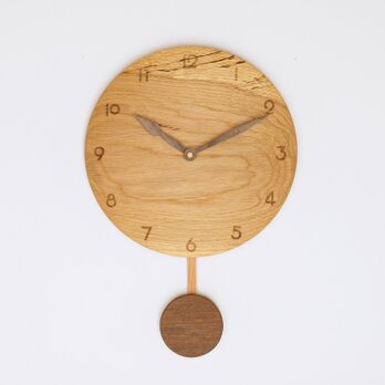 木製 振り子時計　楢材11の画像