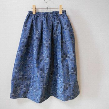 色大島紬の秋色スカートの画像