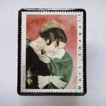 フランス　美術「シャガール」切手ブローチ1364の画像