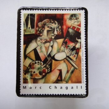 フランス　美術「シャガール」切手ブローチ1366の画像