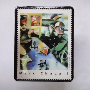 フランス　美術「シャガール」切手ブローチ1367の画像