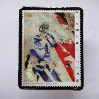フランス　美術「シャガール」切手ブローチ1368の画像