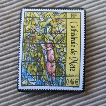 フランス　美術切手ブローチ1370の画像