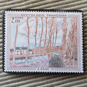 フランス　美術切手ブローチ1371の画像