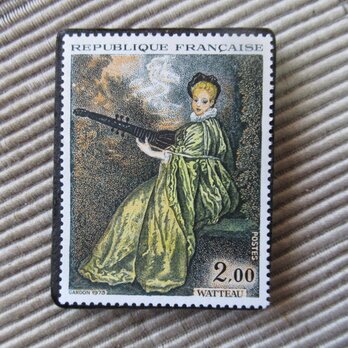 フランス　美術切手ブローチ1374の画像