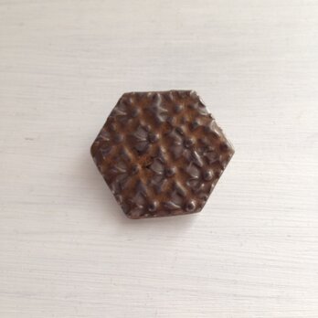 ブローチ(ヘリンボーン)ブロンズ