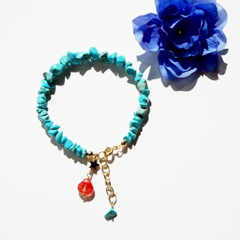 貝殻&星&ターコイズ ブレスレット Shell&Star&Turquoise amulet bracelet B0016の画像