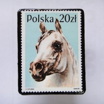 ポーランド　馬切手ブローチ1376の画像
