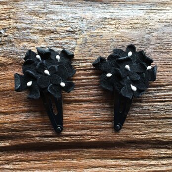 革花のブーケスリーピン 2個セット ブラックの画像