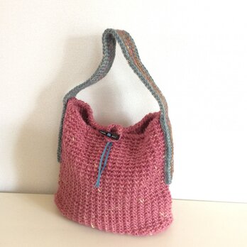 【手染め】麻ひも ワインＸマルチ　ショルダー(内ポケット付）