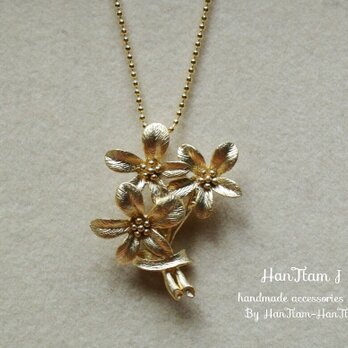 【14kgpチェーン】  gold bouquet necklaceの画像