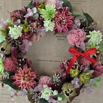 autumn　pink: wreathの画像