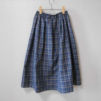 再販★格子柄大島紬の秋色スカートの画像