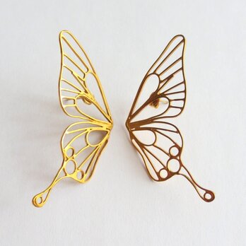 Butterfly(L) piercings / 縦着ピアス / 18KGPの画像