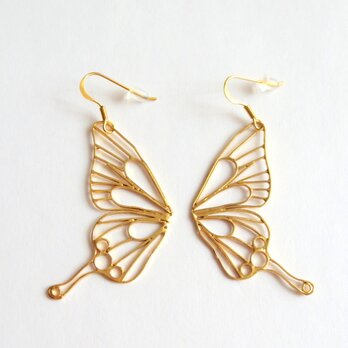 Butterfly(L) pierces / フックピアス / 18KGPの画像