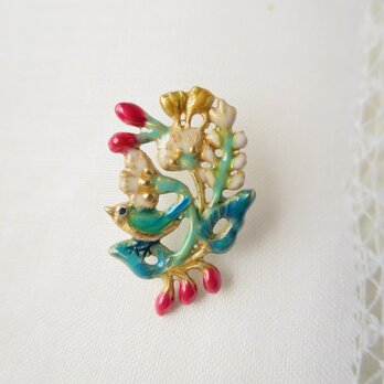 【Ｓ】様　オーダー品　SV　Ｂｉｒｄ　ｏｎ　ｔｈｅ　ｆｌｏｗｅｒ　 Ｂｒｏｏｃｈの画像