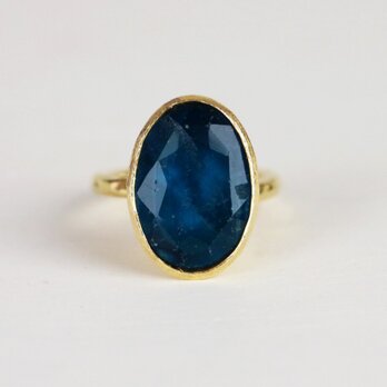 古代スタイル　ブルーフローライト　指輪　7.5号