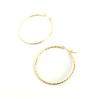 14kgfピアス[Shiny hoop/Gold]の画像