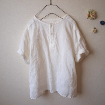 LINEN ヘンリーネックシャツ *ホワイト* size FREEの画像