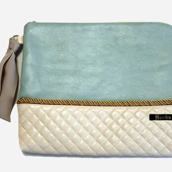 Mint×quilt clutch bagの画像