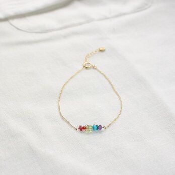 "Rainbow Gems Bracelet”　14KGFの画像